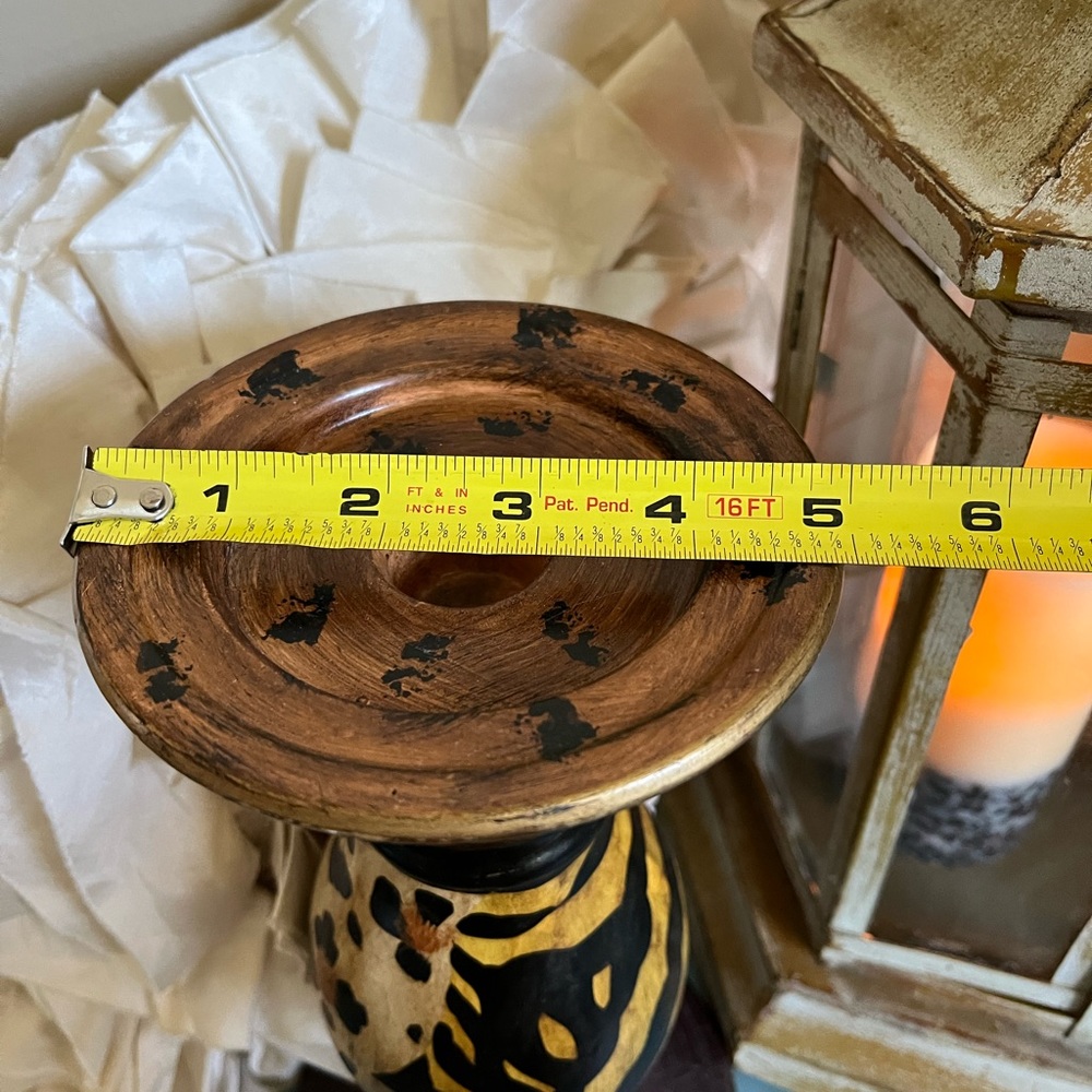 PIER 1 ANIMAL PRINT CANDLE HOLDER - Picture 4 of 4